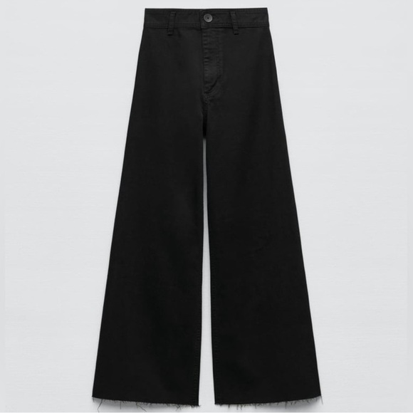 Zara Marine (Sailor) Straight High Waisted Jeans Black 0 - Picture 4 of 11